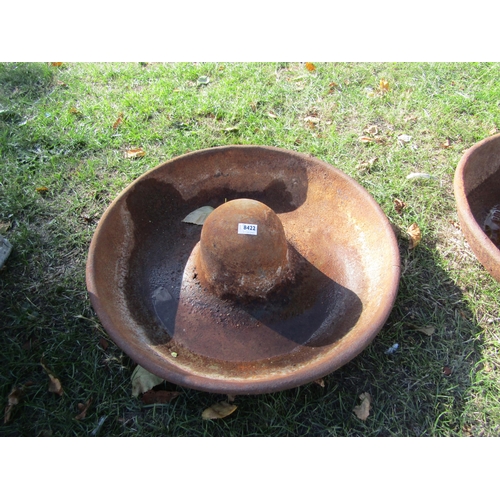 8422 - A circular iron pig trough - cracked    (E) £10-15