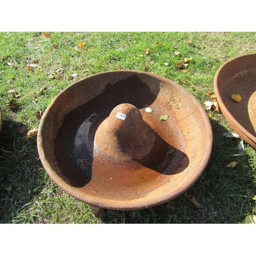 8423 - A circular iron pig trough - cracked