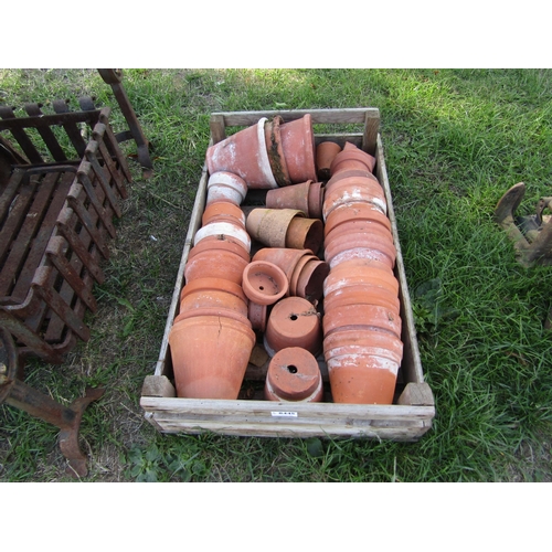 8445 - A tray of mixed terracotta pots