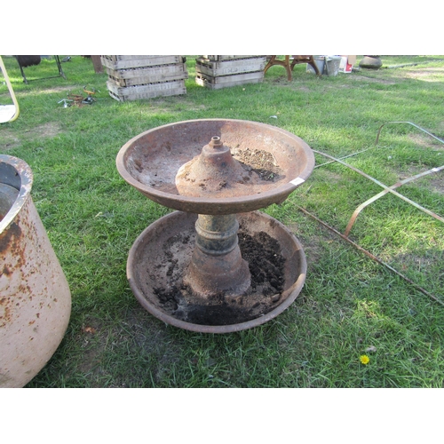 8457 - Two circular iron pig feeders converted to a two tier planter   (E) £20-40