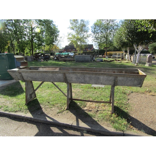 8459 - A footed riveted galvanised manger, 120