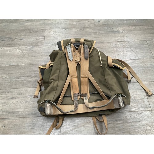 5022 - A WWII 1945 dated canvas backpack by Finnigans Ltd