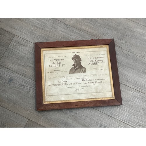 5037 - A WWII Veteran's medal award scroll to GEORGE LEONARD PRIEST for his part in escaping from Dunkirk a... 