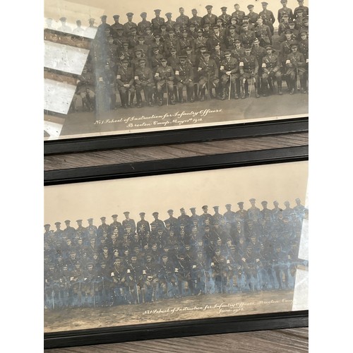 5040 - Two WWI troop group portraits: No.1 School of Instruction for Infantry Officers Brocton Camp May 13t... 