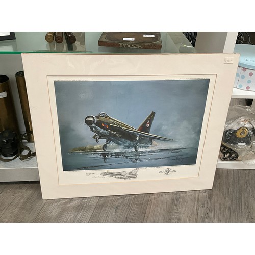 5042 - A Michael Rondot limited edition print depicting English Electric Lightning aircraft on runway, with... 