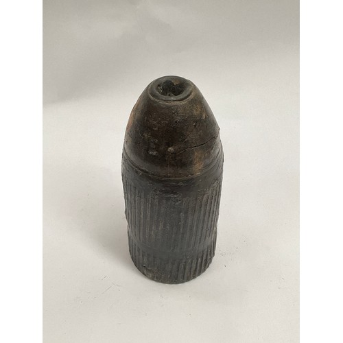 5046 - A Victorian 4'' lead coated artillery shell head