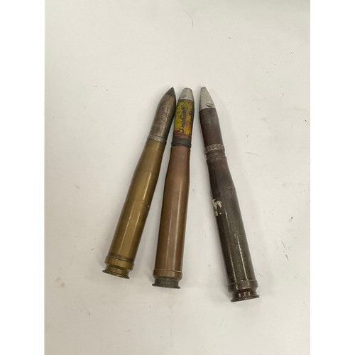 5083 - Three WWII German Flak rounds with heads including Waffen marked     (R) £40