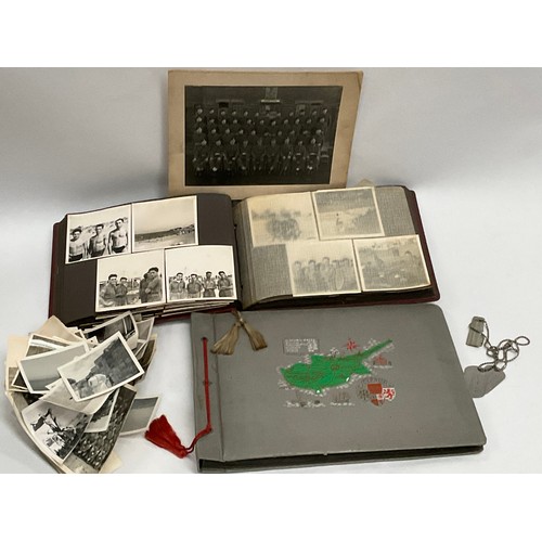 5107 - A photograph album and loose photographs depicting post-war infantry, service in Cyprus, soldiers on... 