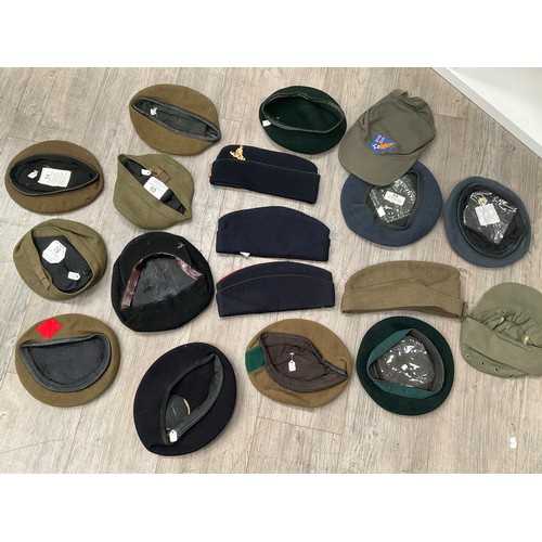 5150 - A box of mixed berets and forage caps