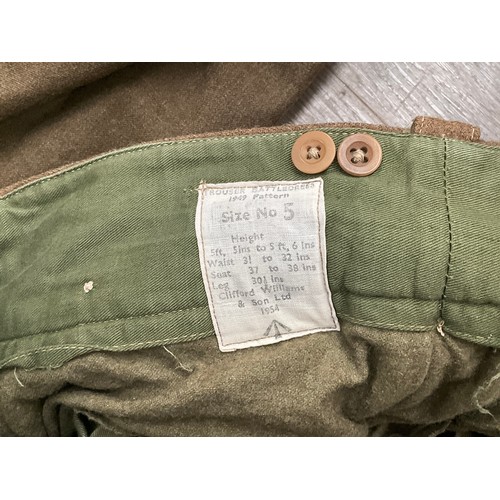 5169 - A box of mixed British Army trousers including 1949 pattern battledress