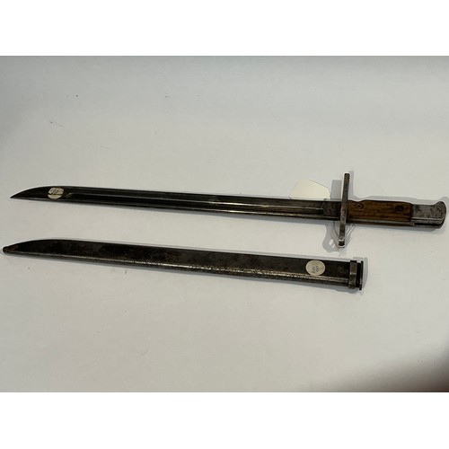 5281 - A Japanese 30th year type sword bayonet with steel scabbard