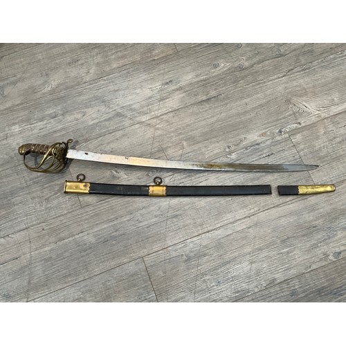 5307 - DAVID RUSHE V.C. INTEREST: An 1822 pattern Victorian officer's sword with plain blade double-edged t... 