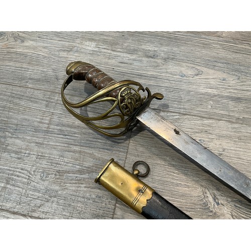 5307 - DAVID RUSHE V.C. INTEREST: An 1822 pattern Victorian officer's sword with plain blade double-edged t... 