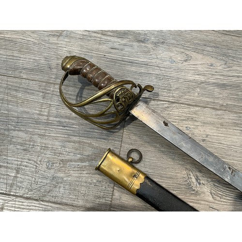 5307 - DAVID RUSHE V.C. INTEREST: An 1822 pattern Victorian officer's sword with plain blade double-edged t... 