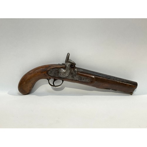 5317 - A 19th Century large bore percussion Merchant Navy sea service pistol, the lock stamped Tower, circa... 