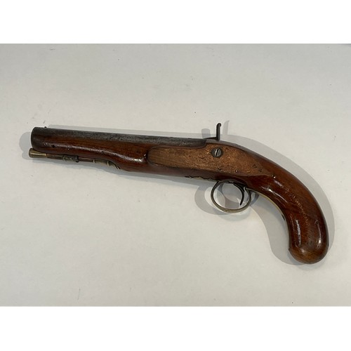 5333 - A 19th Century officer's flintlock to percussion conversion pistol, signed H. Nock on the lock, mark... 