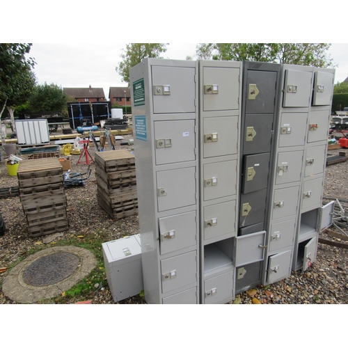 3293 - Six banks of metal lockers with keys(some keys missing)