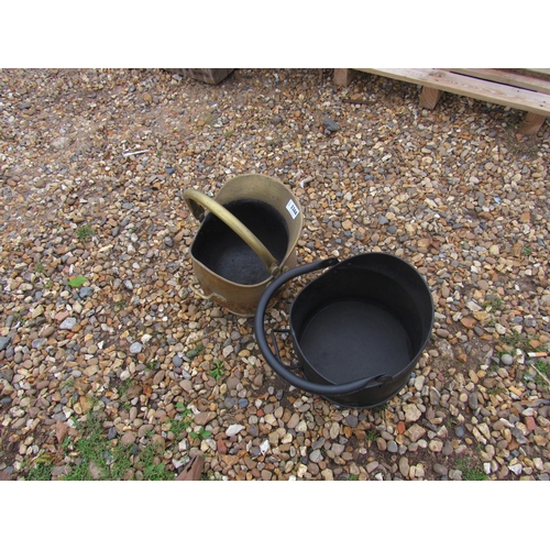 3366 - Two coal buckets including brass example