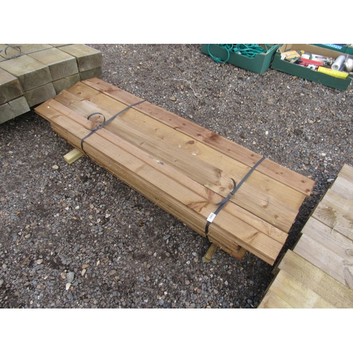 3453 - A bundle of assorted treated featheredge boards