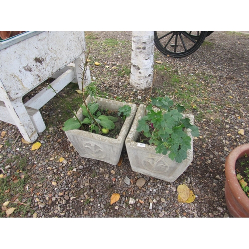 3472 - A pair of composition square form planters