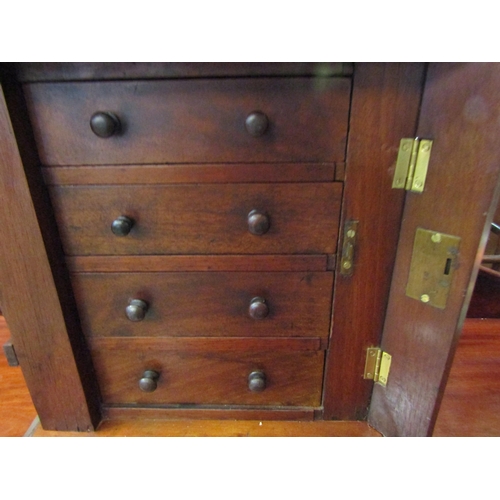 4206 - A 19th Century mahogany four drawer table-top collectors chest. 39cm high x 32cm wide x 23cm deep   ... 