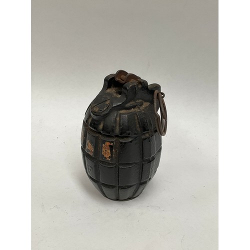 5446 - A WWI era Mills grenade, deactivated and with replacement base plug, hollow interior