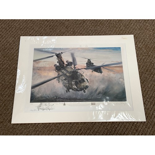 5472 - A Michael Rondot limited edition print ‘By Day, by Night’ depicting Chinooks in flight, pencil signe... 