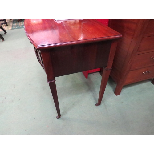 4090 - Circa 1860 a flame mahogany bow front side table, the single frieze drawer flanked by moulded panels... 