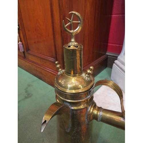 4133 - A large brass Turkish coffee pot, a/f   (R) £35