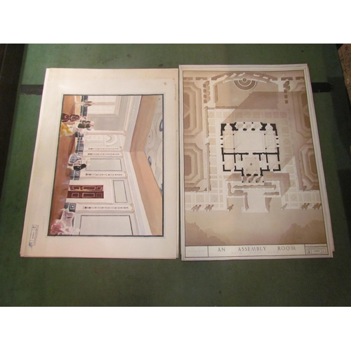 4175 - Six large architectural plans, 