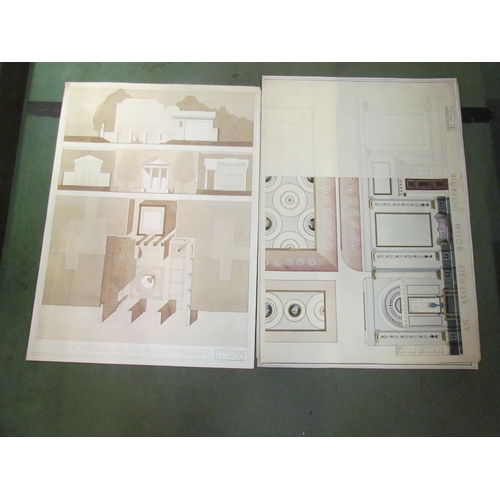 4175 - Six large architectural plans, 