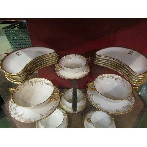 4224 - A selection of white ground and gilt tablewares including Royal Crown Derby 