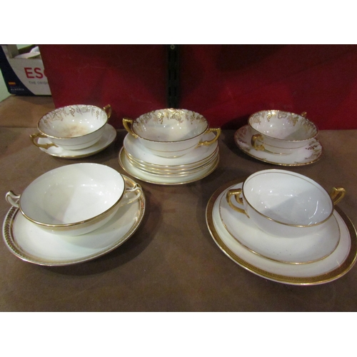 4224 - A selection of white ground and gilt tablewares including Royal Crown Derby 