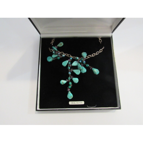 4291 - Three necklaces including quartz and turquoise examples