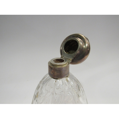 4306 - A cased set of silver coffee bean spoons and a silver stopped scent bottle with stopper, 13.5cm high