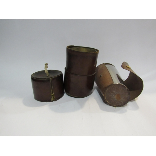 4315 - Two leather cased sets of silver plated stirrup cups