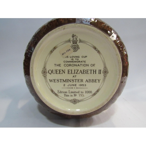 4355 - A Royal Doulton loving cup commemorating Queen Elizabeth II at Westminster 1953, limited edition No.... 