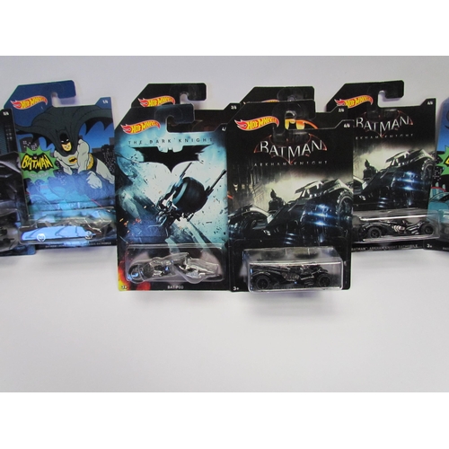 7006 - Eight carded Hot Wheels diecast Batman vehicles to include Batman Begins, The Dark Knight, The Dark ... 