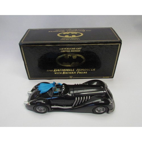 7008 - A boxed Corgi 1:18 scale limited edition diecast 1940 Batmobile Roadster with Batman figure