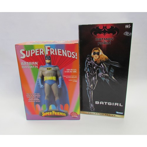 7017 - A boxed DC Direct limited edition Super Friends Batman Maquette and boxed Kenner Batman & Robin Batg... 