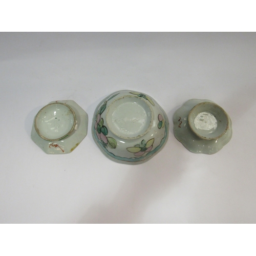 4253 - Three Oriental hand painted dishes