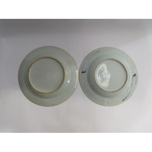 4406 - Two Oriental blue and white plates, 23cm in diameter