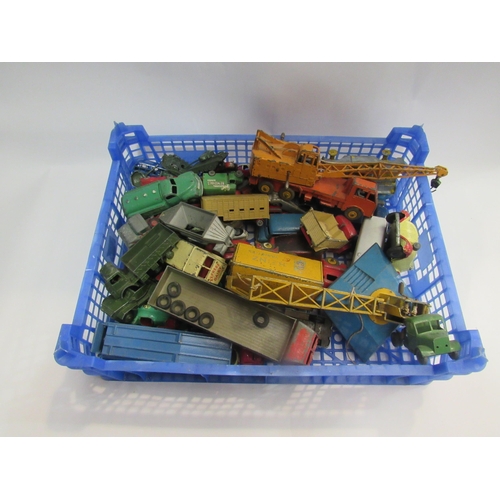 4407 - Three boxes of toys to include Dinky's farm machinery, animals, catalogues etc