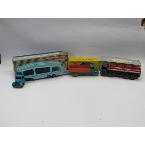 7253 - Three boxed playworn Dinky Toys diecast commercial vehicles to include 418 Comet Wagon with Hinged T... 