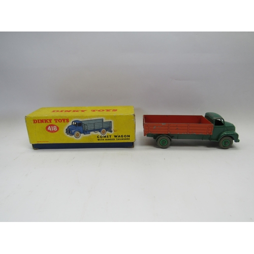 7253 - Three boxed playworn Dinky Toys diecast commercial vehicles to include 418 Comet Wagon with Hinged T... 