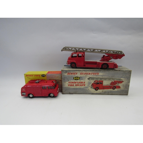 7256 - Two boxed Dinky Toys diecast fire service vehicles to include 276 Airport Fire Tender With Flashing ... 