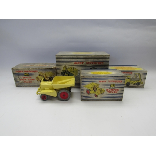 7257 - Four Boxed Dinky Supertoys diecast commercial vehicles to include 961 Blaw-Knox Bulldozer, 962 Muir ... 