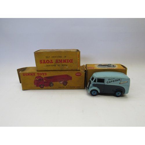 7259 - Three boxed Dinky Toys diecast commercial vehicles to include 421 British Railways electric Articula... 