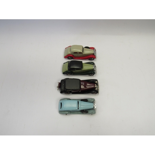 7271 - Four unboxed 1:43 scale diecast Jaguar cars to include Gems & Cobwebs, DCM and two DG examples