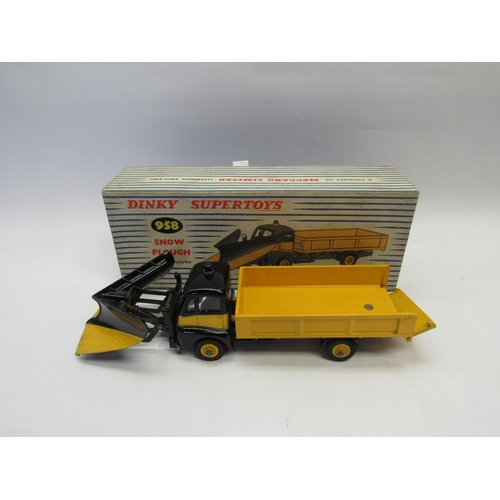 7275 - A Dinky Supertoys diecast 958 Snow Plough With Windows, in blue striped box